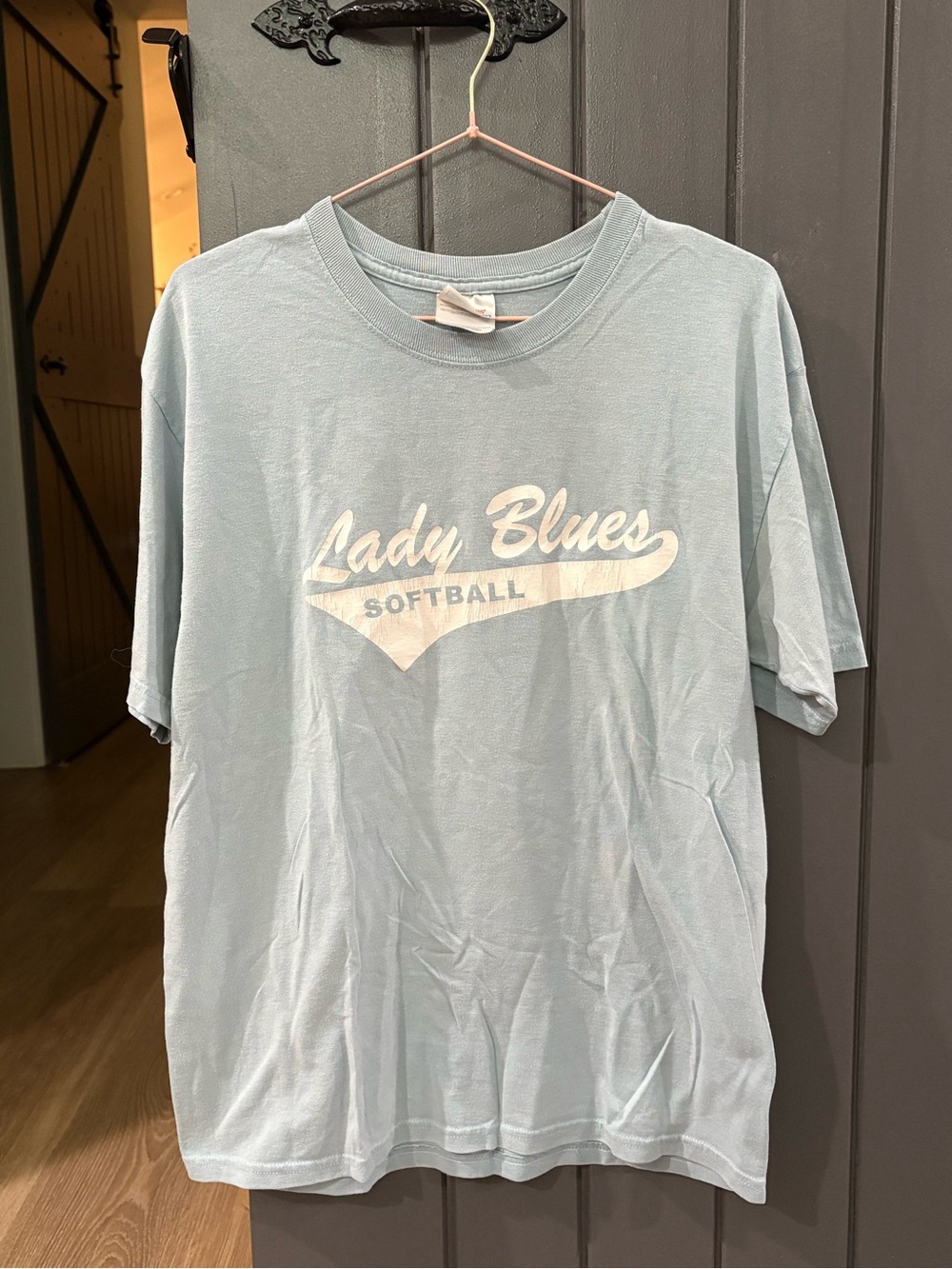Hanes Light Blue "Lady Blues Softball" Short Sleeve Tee